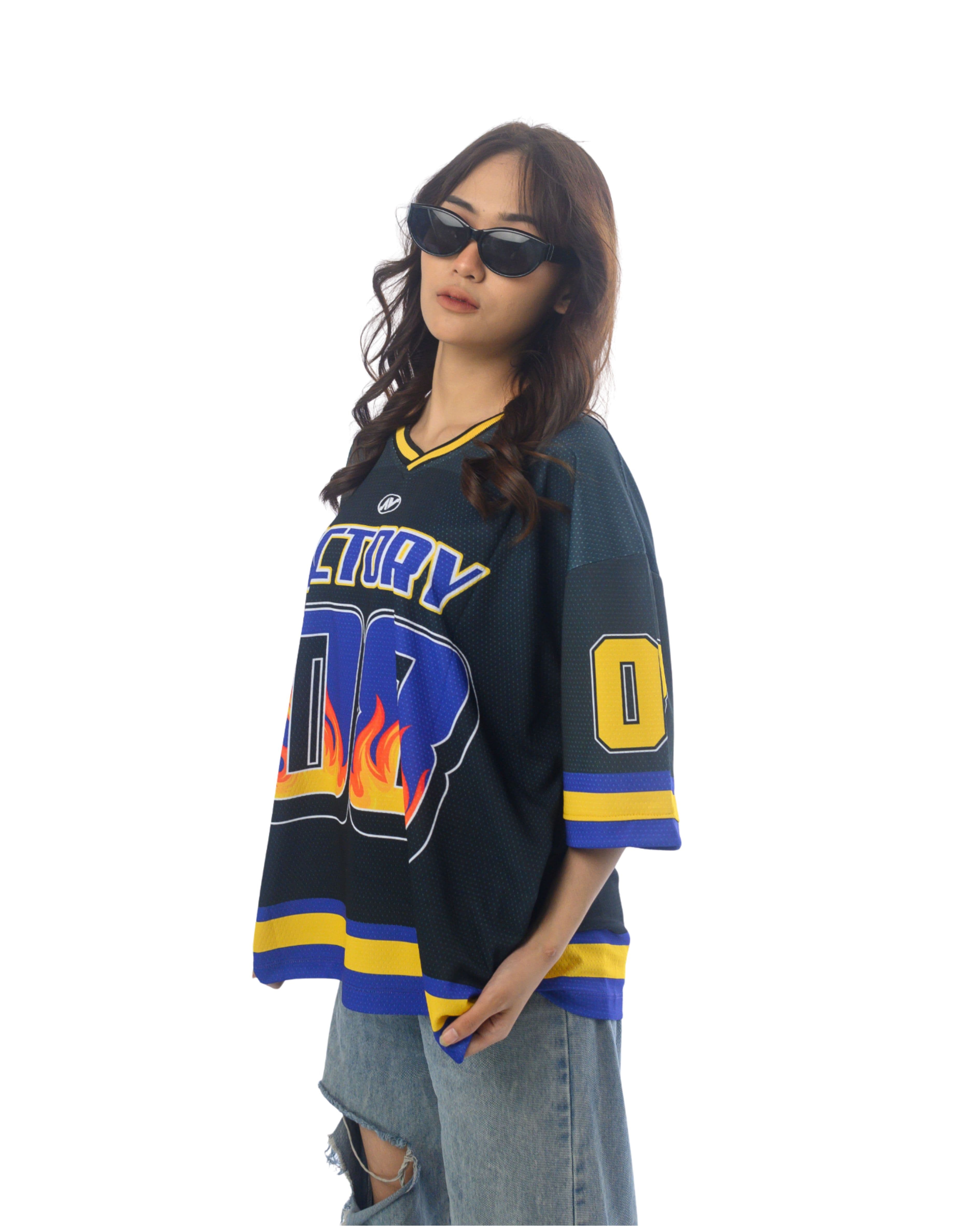 Nadin Victory Flames Oversized Jersey Tee Boxy thumbnail 1