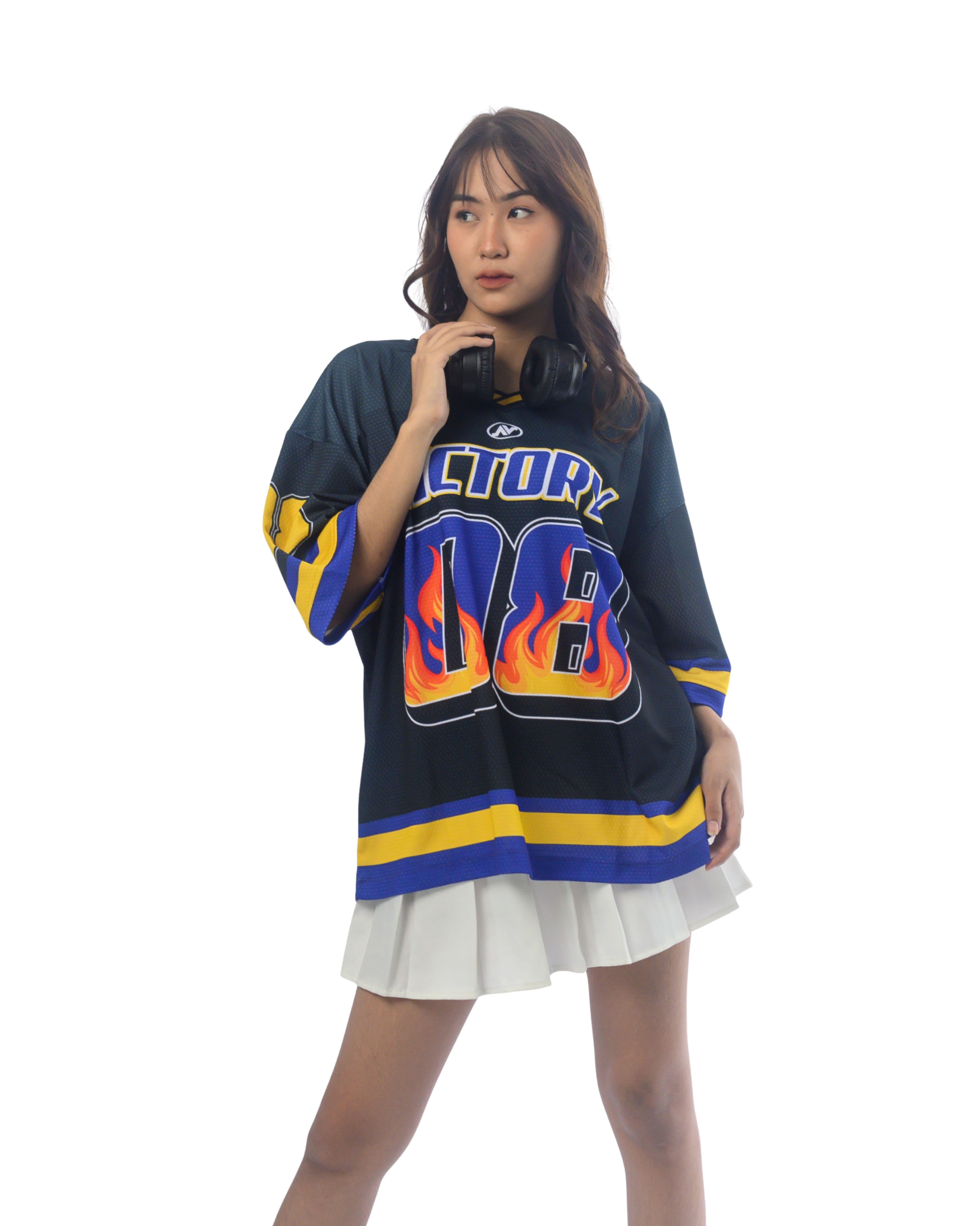 Nadin Victory Flames Oversized Jersey Tee Boxy thumbnail 2